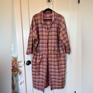 Vintage Plaid Duster Jacket